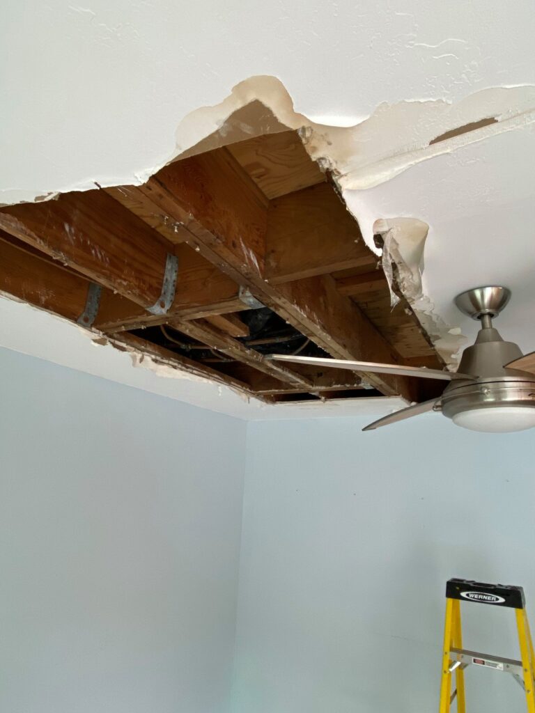 Ceiling opened up